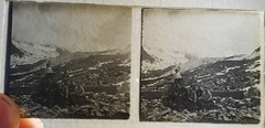 Photo Glass Plaque Early 1900s Mountaineering – 12.5 X 6Cm