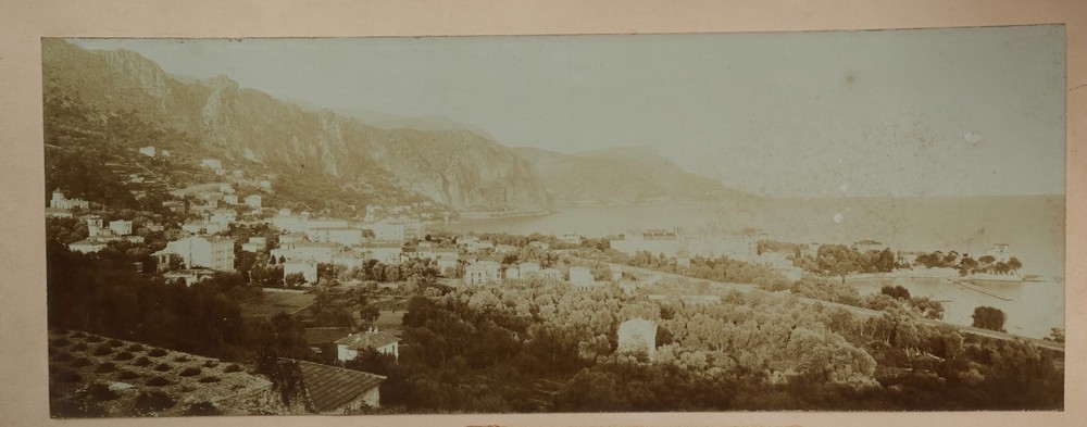 Vintage Photo, Citrate France Beaulieu-Sur-Mer Panoramic 21X56Cm 1900