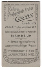 Photography studio Corona, Zwickau i. S., Wilhelmstr. 7, Various Addresses