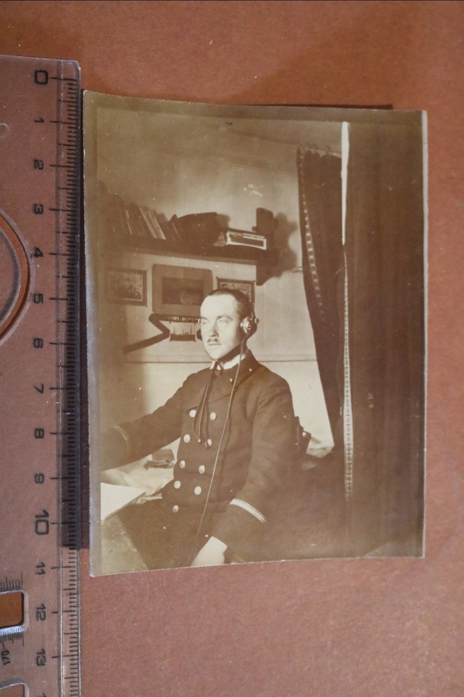 Old Photo – Man in Uniform with Headphones – Radio??