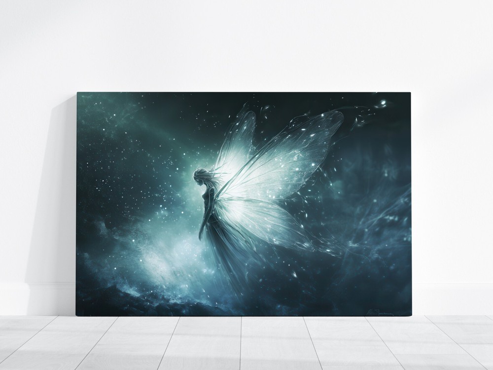 Fairy Painting, Enchanted Magical Fairy Tale Print, Mystical Creature Colorful