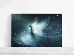 Fairy Painting, Enchanted Magical Fairy Tale Print, Mystical Creature Colorful