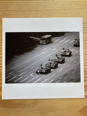 Stuart Franklin Signed Tank Man Tiananmen Square Magnum 6×6″ Paper Loss on Back