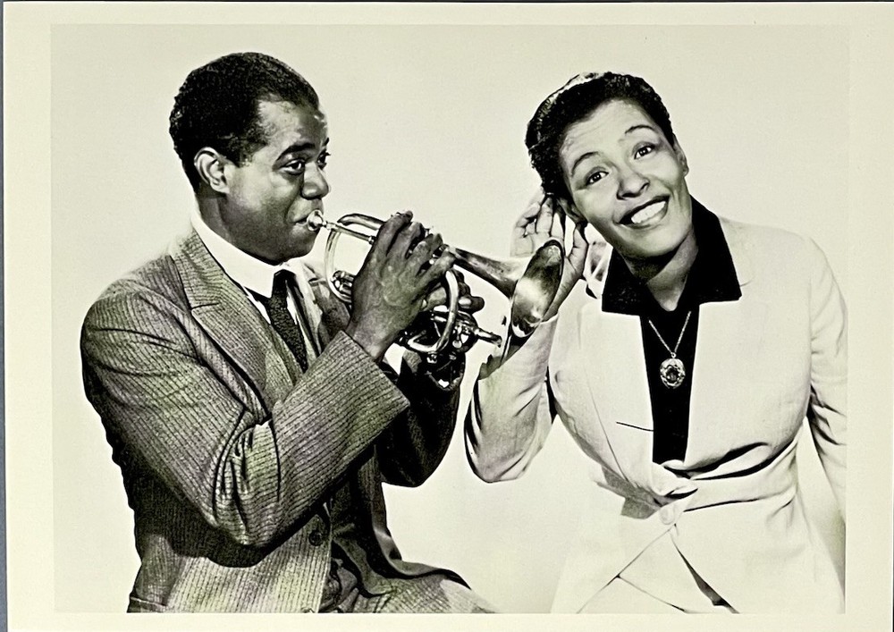 Louis Armstrong & Billie Holiday 1940s Fotofolio Art Photo Print Card 4.25”x6”