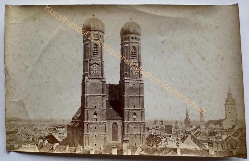 orig. Photo photograph Munich Frauenkirche around 1870