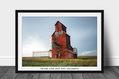 Country Photography Print – Picture of Old Wooden Grain Elevator in Texas