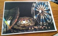 19×13 Digital Art Photograph Carnival Fair At Night Ferris Wheel Tilt A Whirl