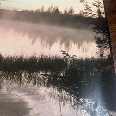 Artwork Wall Art Man Fishing With Dog Boat Water Daniel J Cox 20×16