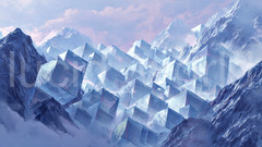 Surreal Ice Cube Mountain Digital Download | Abstract Geometric Sci-Fi Art | 4K