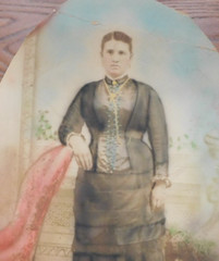 Vintage Large Color-Enhanced Picture of Woman Oblong 13″x19″