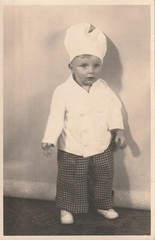 Photo postcard little boy in cooking outfit snapshot
