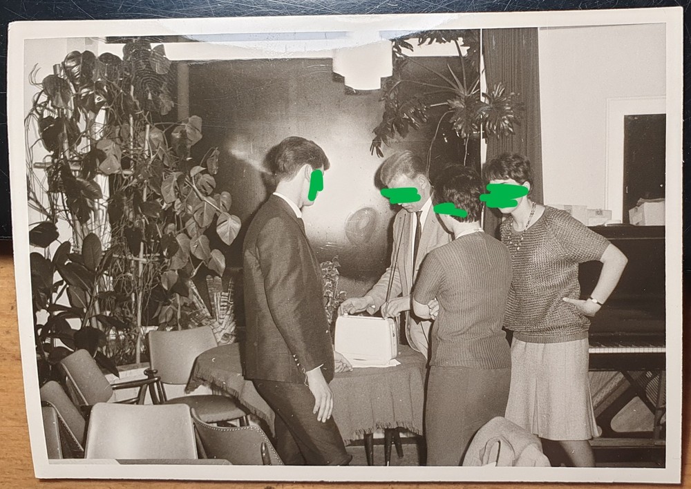 Women & Men with Radio Suitcase Radio – Circa 1960s Photo