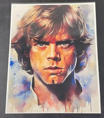 Watercolor Inspired Star Wars Collectible 8.5×11 Canvas Fan Art – Luke Skywalker