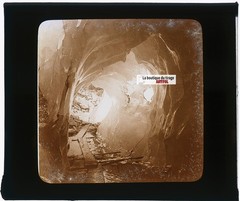 Alps Glacier, Mountain, Vintage Photo Glass Plate, Sepia, 8.5×10 Cm