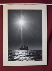 Vintage Photograph Print, Possibly Silver Gelatin, Featuring a Three Masted Ship