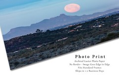 Southwest Photography Print – Picture of Full Moon Over Tucson Arizona