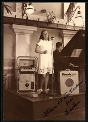 Photography Young Singer with Equipment Olympic Radio – Speaker & Amplifier