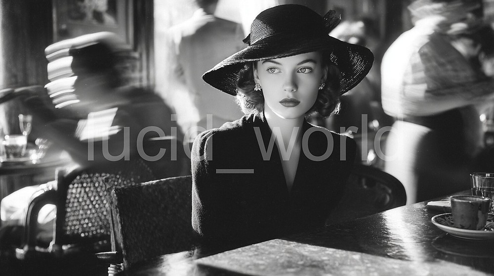 Digital Image Picture Wallpaper Background Desktop AI Art Women Vintage Cafe