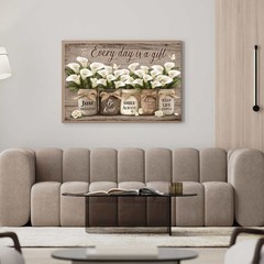 Rustic Calla Lily Wall Art Printable Farmhouse Quote Jar Minimalist Decor Gift
