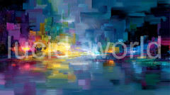 Digital Art Brushstrokes Glowing Patterns Colorful Abstract Wall Art Print 8 PNG