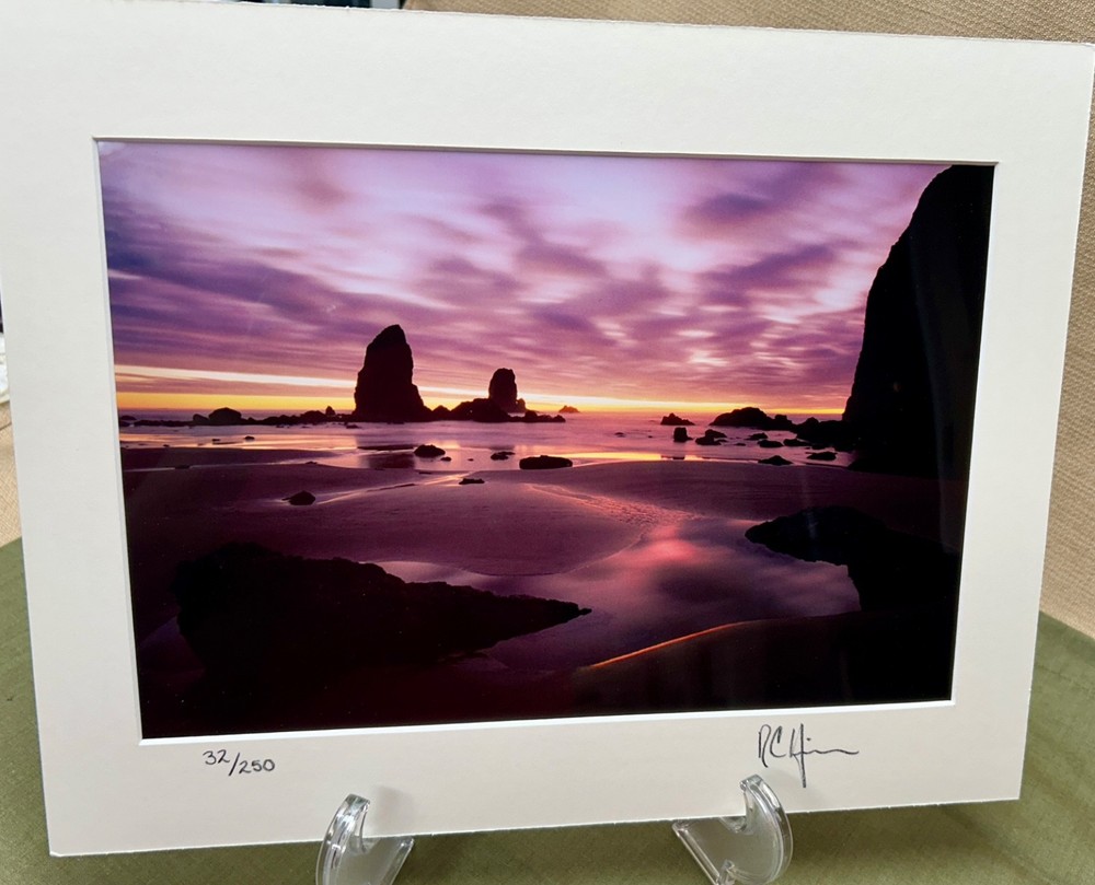 Signed Photography 11 x 14 Matted Unframed, Brilliant Full Color Seashore