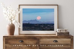 Southwest Photography Print – Picture of Full Moon Over Tucson Arizona
