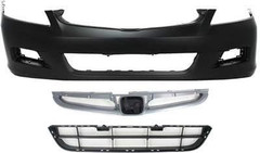 Front Bumper Cover Kit Compatible with Honda Accord 2006-2007, Primed, Sedan