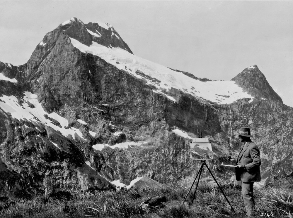 Unknown, Painter in Alps, 1920