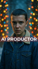 2×1 – Digital Stranger Things Christmas Art – Eleven – Demogorgon Digital Image