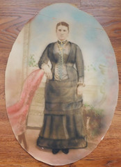 Vintage Large Color-Enhanced Picture of Woman Oblong 13″x19″