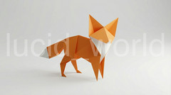 Minimalist 2 Pack FOX Origami Digital Art Modern Wallpaper PNG FILES Download