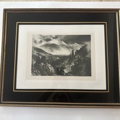 1888 Thomas Moran Sultan Mountain India Proof Photogravure Framed Ltd Ed Artwork