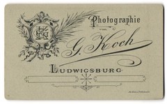 Photograph G. Koch, Ludwigsburg, monogram of the photographer in coat of arms