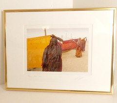 Color Photograph “Drying Saris” by Lisa Kristine Framed Signed 2007 EUC
