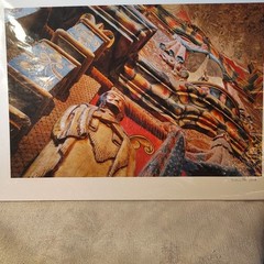 San Xavier Interior Signed Warren Allen 2008 Photographic Print 19×13 Tubac, Az